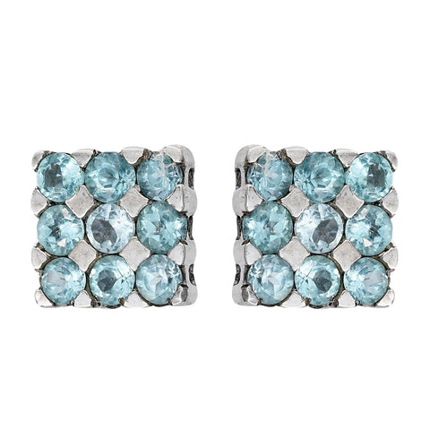 Rhodium Plated Sterling Silver Earring With Polished Apatite - Fashion Apparel 