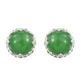 Sterling Silver Earring With Rhodium Plating And Russian Diaopside, Green Jade, Natural White Zircon Gemstones - Fashion Apparel 