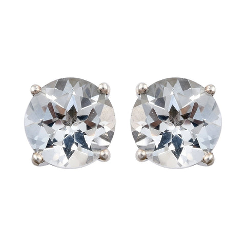 Studded Sterling Silver Earring Adorned With Rhodium Plating And Polished Hematite. - Fashion Apparel 