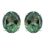 Studded Sterling Silver Earring With Flawless Mystic Chrome Quartz In A Rhodium Plated Sterling Silver Base. - Fashion Apparel 