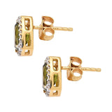 Sterling Silver Vesuvianite Earrings Polished With Yellow Gold Rhodium. - Fashion Apparel 