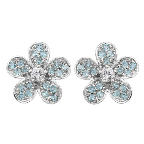 Apatite Sterling Silver Hook Earrings Polished With Rhodium. - Fashion Apparel 