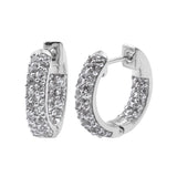 White Topaz Earrings Polished With Rhodium In Sterling Silver. - Fashion Apparel 