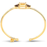 Citrine And Smoky Quartz Gemstones Beautifully Crafted In Gold Plated Sterling Silver Bangle. - Fashion Apparel 