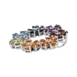 Rhodium Plated Sterling Silver Pendant With African Amethyst, London Blue Topaz, Peridot, Red Garnet, Swiss Blue Topaz, Citrine, And  Natura - Fashion Apparel 