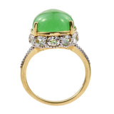 A Gorgeous Dyed Color Green Jade Silver Sterling With A Finishing Of Yellow Gold Rhodium. - Fashion Apparel 