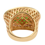 Russian Diopside With White Zircon Sterling Silver Polished With Yellow Gold Rhodium. - Fashion Apparel 