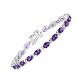 9.03 Carat Genuine Amethyst .925 Sterling Silver Bracelet - Fashion Apparel 