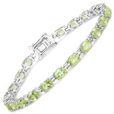 9.03 Carat Genuine Peridot .925 Sterling Silver Bracelet - Fashion Apparel 