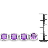 13.50 Carat Genuine Amethyst .925 Sterling Silver Bracelet - Fashion Apparel 