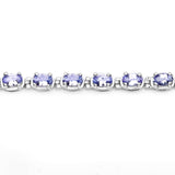 6.00 Carat Genuine Tanzanite .925 Sterling Silver Bracelet - Fashion Apparel 