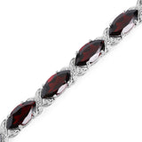 23.64 Carat Genuine Garnet .925 Sterling Silver Bracelet - Fashion Apparel 