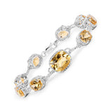 18.40 Carat Genuine Citrine .925 Sterling Silver Bracelet - Fashion Apparel 