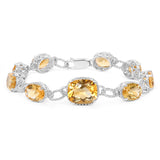 18.40 Carat Genuine Citrine .925 Sterling Silver Bracelet - Fashion Apparel 