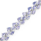13.72 Carat Genuine Tanzanite .925 Sterling Silver Bracelet - Fashion Apparel 