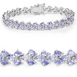 13.72 Carat Genuine Tanzanite .925 Sterling Silver Bracelet - Fashion Apparel 