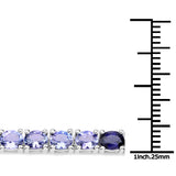 12.04 Carat Genuine Multi Stone .925 Sterling Silver Bracelet - Fashion Apparel 