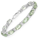 22.75 Carat Genuine Green Amethyst .925 Sterling Silver Bracelet - Fashion Apparel 