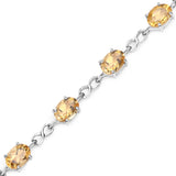 8.80 Carat Genuine Citrine .925 Sterling Silver Bracelet - Fashion Apparel 