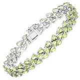 18.26 Carat Genuine Peridot .925 Sterling Silver Bracelet - Fashion Apparel 
