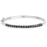 2.50 Carat Genuine Black Diamond .925 Sterling Silver Bangle - Fashion Apparel 