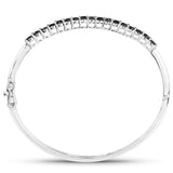 2.50 Carat Genuine Black Diamond .925 Sterling Silver Bangle - Fashion Apparel 