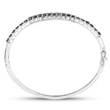 4.00 Carat Genuine Black Diamond .925 Sterling Silver Bangle - Fashion Apparel 