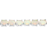 7.20 Carat Genuine Ethiopian Opal .925 Sterling Silver Bracelet - Fashion Apparel 