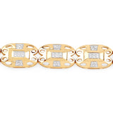 14K Yellow Gold Plated 0.96 Carat Genuine White Diamond .925 Sterling Silver Bracelet - Fashion Apparel 