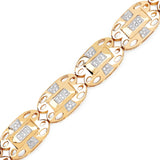 14K Yellow Gold Plated 0.96 Carat Genuine White Diamond .925 Sterling Silver Bracelet - Fashion Apparel 