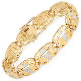 14K Yellow Gold Plated 0.96 Carat Genuine White Diamond .925 Sterling Silver Bracelet - Fashion Apparel 