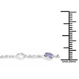 1.30 Carat Genuine Tanzanite and White Topaz .925 Sterling Silver Bracelet - Fashion Apparel 
