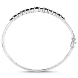 1.96 Carat Genuine Black Diamond .925 Sterling Silver Bangle - Fashion Apparel 
