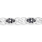 3.53 Carat Genuine Blue Sapphire .925 Sterling Silver Bracelet - Fashion Apparel 