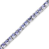 4.34 Carat Genuine Tanzanite .925 Sterling Silver Bracelet - Fashion Apparel 