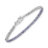 4.34 Carat Genuine Tanzanite .925 Sterling Silver Bracelet - Fashion Apparel 