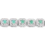 2.40 Carat Genuine Emerald .925 Sterling Silver Bracelet - Fashion Apparel 