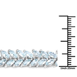 10.34 Carat Genuine Aquamarine .925 Sterling Silver Bracelet - Fashion Apparel 