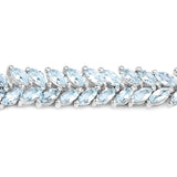 10.34 Carat Genuine Aquamarine .925 Sterling Silver Bracelet - Fashion Apparel 