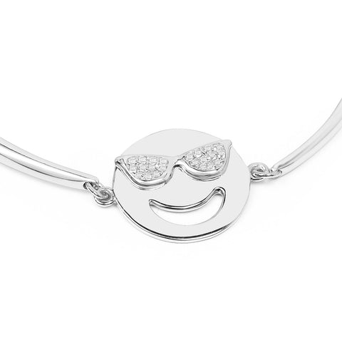 0.15 Carat Genuine White Topaz .925 Sterling Silver Bracelet - Fashion Apparel 