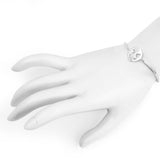 0.08 Carat Genuine White Topaz .925 Sterling Silver Bracelet - Fashion Apparel 