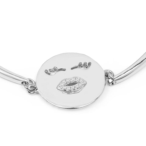 0.06 Carat Genuine White Topaz .925 Sterling Silver Bracelet - Fashion Apparel 