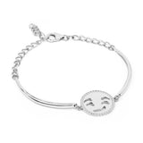 0.22 Carat Genuine White Topaz .925 Sterling Silver Bracelet - Fashion Apparel 