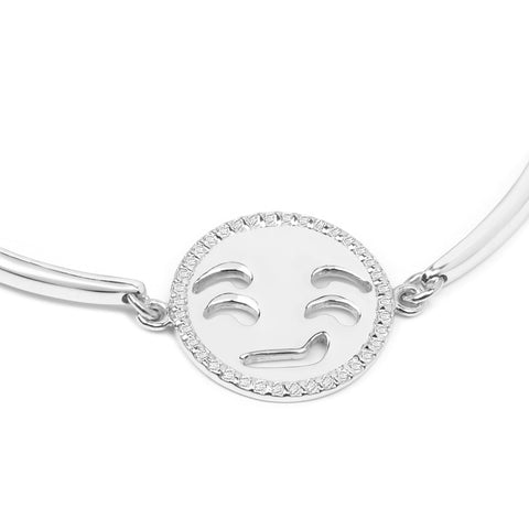 0.22 Carat Genuine White Topaz .925 Sterling Silver Bracelet - Fashion Apparel 