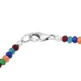 Sky-Blue Topaz Silver Sterling Bracelet With American Amethyst And Citrine Gems Polished With Rhodium. - Fashion Apparel 