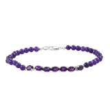 Delicate And Stunning Silver Sterling Bracelet With African Amethyst Gem. - Fashion Apparel 