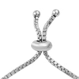 Rhodium Plated Sterling Silver Bracelet With Polished Mint Apatite And Natural White Zircon - Fashion Apparel 