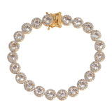 Petalite Bracelet With Natural White Zircon Plated With Yellow Gold Rhodium In Sterling Silver. - Fashion Apparel 