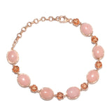 A Beautiful Pink Opal Bracelet Plated With Rose Gold Rhodium In Sterling Silver - Fashion Apparel 