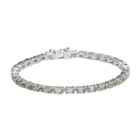 Mint Apatite Sterling Silver Bracelet Polished With Rhodium - Fashion Apparel 